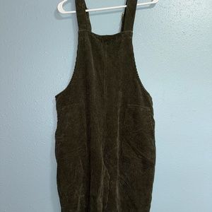 Women's Dark Green Capri Length Overalls